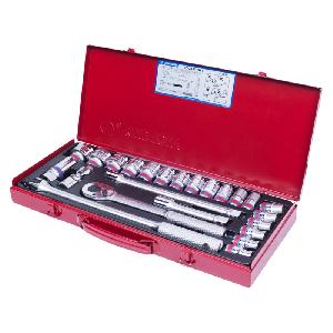 Набор торцевых головок с принадлежностями 1/2", шестигранные, 3/8-1&1/4", 24 предмета KING TONY 4532