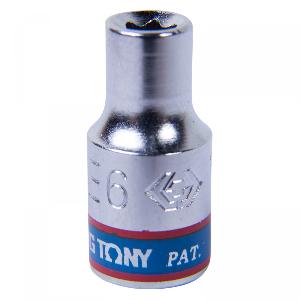 Головка KING TONY торцевая TORX Е-стандарт 1/4", E6, L = 24 мм