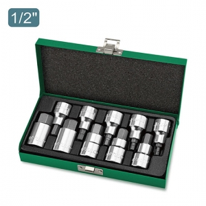 Набор TOPTUL HEX головок с шестигранной вставкой 1/2" Н4-Н19 L=55 мм 0,1 предметов