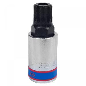 Насадка KING TONY (бита) торцевая 1/2", SPLINE, M16, L = 66 мм, с отверстием