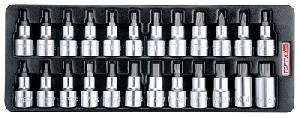 Набор TOPTUL головок торцевых 1/2" с насадкам Hex,Torx,Spline,24 предмета в ложементе