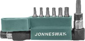 Компллект Jonnesway вставок-бит 1/4"DR T-TORX®, T10H-T40H, c Г-образным приводом, 8 предметов