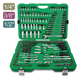 Набор TOPTUL 3/8", инструментов в чемодане 1/4", 1/2" 6-гр., 216 предметов