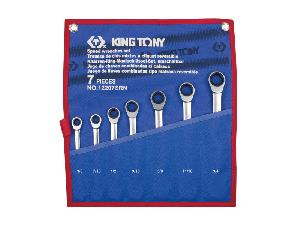 Набор KING TONY комбинированных трещоточных ключей, 3/8"-3/4", чехол из теторона, 7 предметов