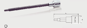 Головка TOPTUL торцевая с шестигранной вставкой HEX 1/2" 5 мм L=180 мм
