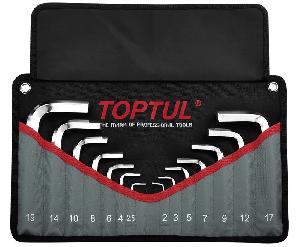 Набор TOPTUL шестигранников Г-образных 2-19 мм, 14 предметов