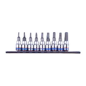 Набор торцевых насадок 1/4", TORX, Т8-Т40 мм, L = 37 мм, с отверстием, 9 предметов KING TONY 2119PR