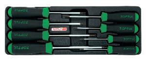 Набор TOPTUL отверток TORX T9-T40 с отверстием в ложементе 8 пр