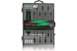 Набор TOPTUL отверток для точных работ 14в1 (TORX, PH, SL), 8 предметов в кейсе