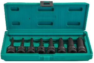 Набор Jonnesway ударных головок TORX 1/2DR"Т30- T80 78мм, 8 предметов