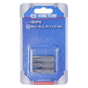 Набор KING TONY вставок (бит) 1/4", крестовые, №1, №2, №3, 3 предмета