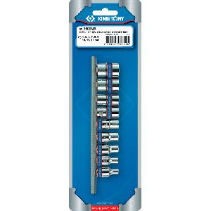 Набор торцевых головок 1/4", шестигранные, 4-13 мм, 9 предметов KING TONY