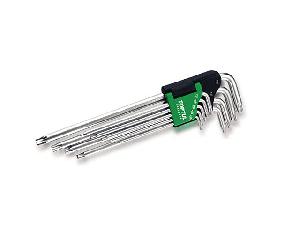 Набор TOPTUL Г-образных ключей TORX T10-T50 с отверстием, длинные, 9 пр.