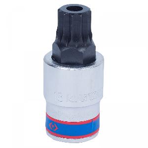 Насадка KING TONY (бита) торцевая 1/2", SPLINE, M18, L = 66 мм, с отверстием