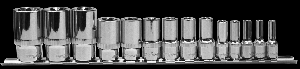 Набор Ombra головок торцевых глубоких 1/4", 3/8", 1/2"DR на держателе, внешний TORX®, E4-E24, 14 пре