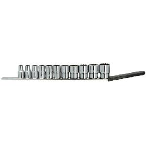 Набор TOPTUL 3/8"-1", головок 1/2" 12-гранных дюймовых 11 предметов на планке