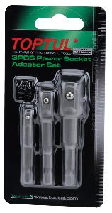 Набор TOPTUL адаптеров для торцевых головок 1/4", 3/8", 1/2", 3 предмета
