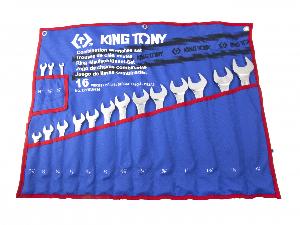 Набор KING TONY комбинированных ключей, 1/4"-1&1/4", 16 предметов